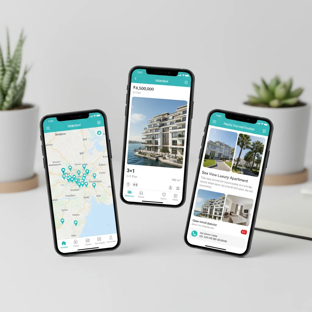 turkish real estate mobile app screenshots