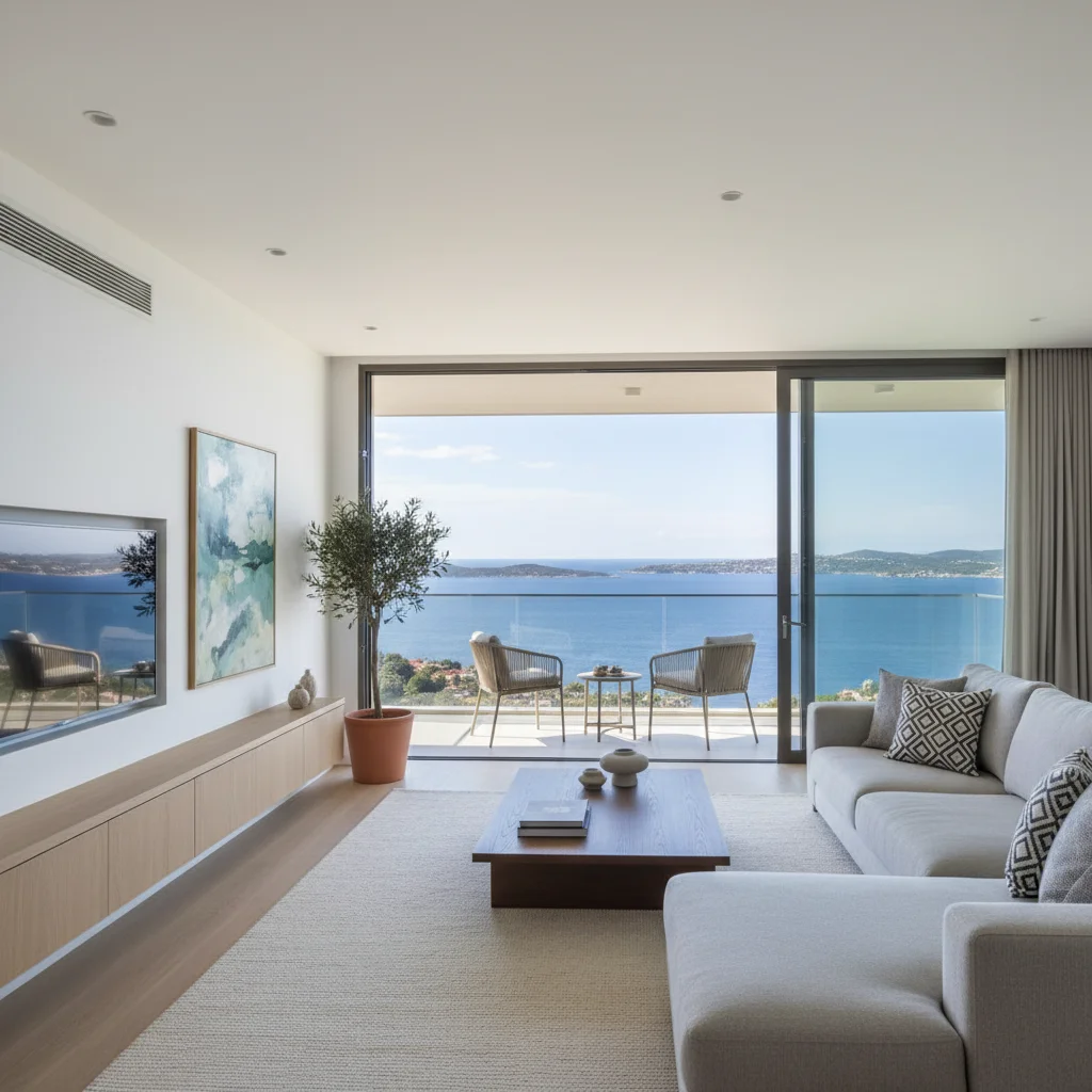 modern turkish apartment interior sea view balcony