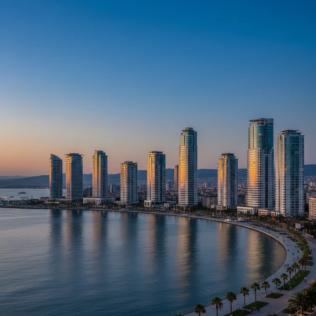 izmir city skyline apartments buildings