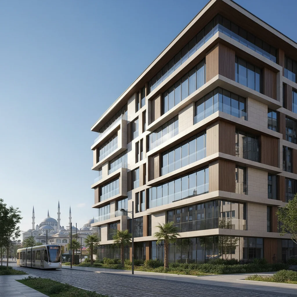 turkish city apartment building modern architecture