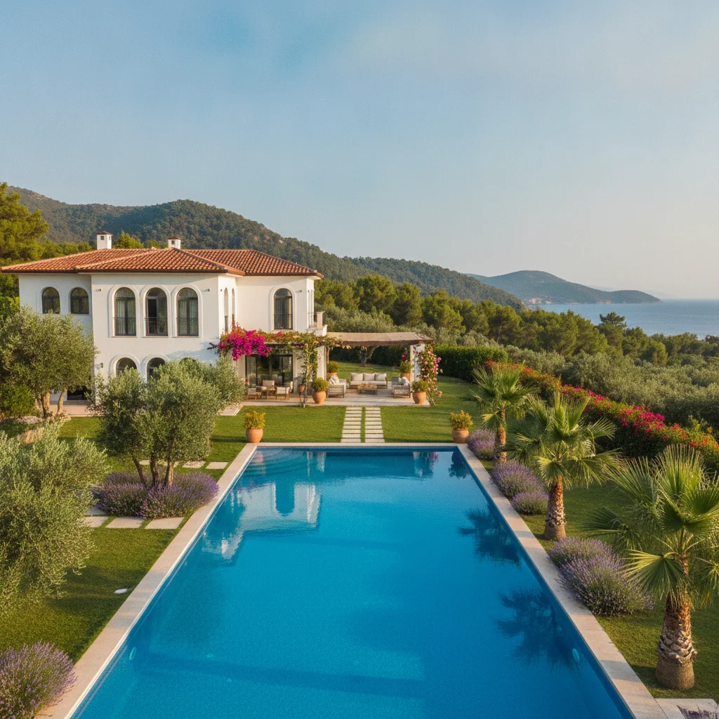 turkish villa investment property garden pool