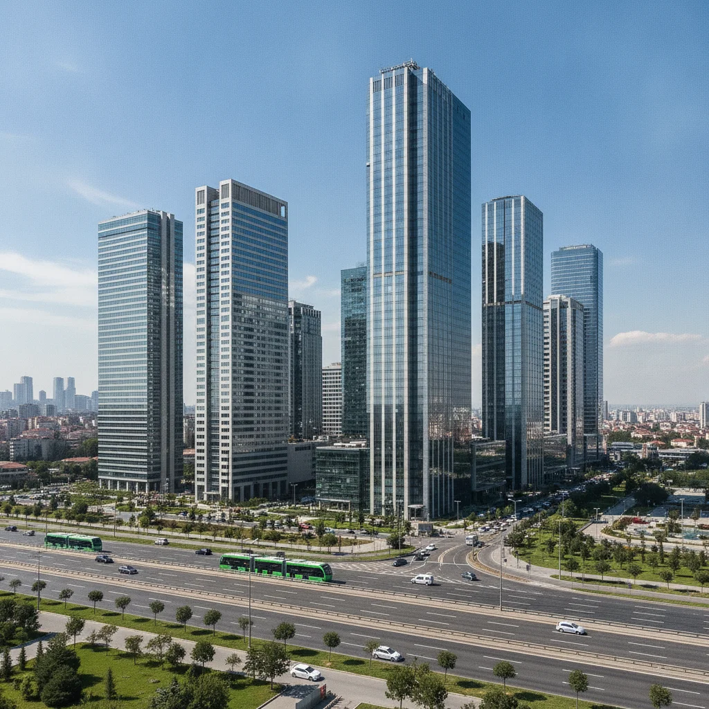 istanbul sisli business district modern buildings