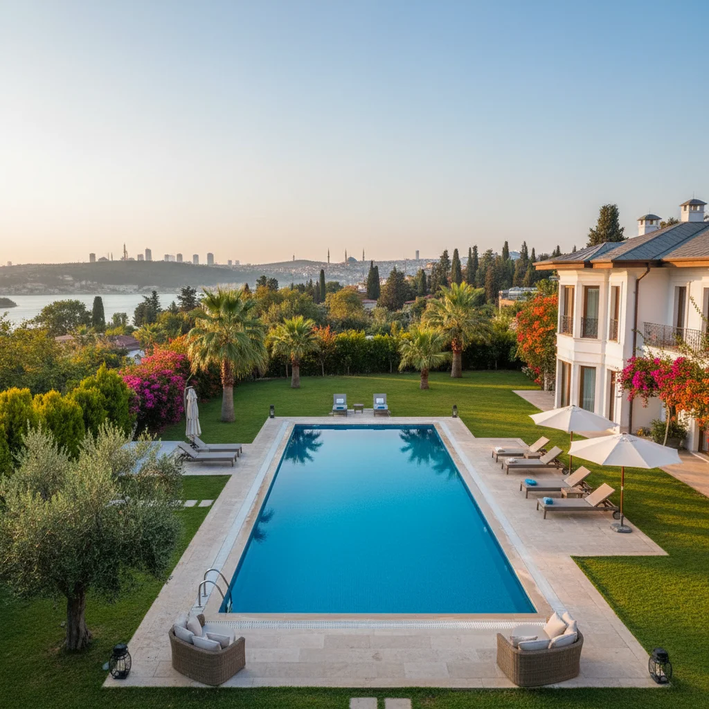 istanbul affordable villa garden pool