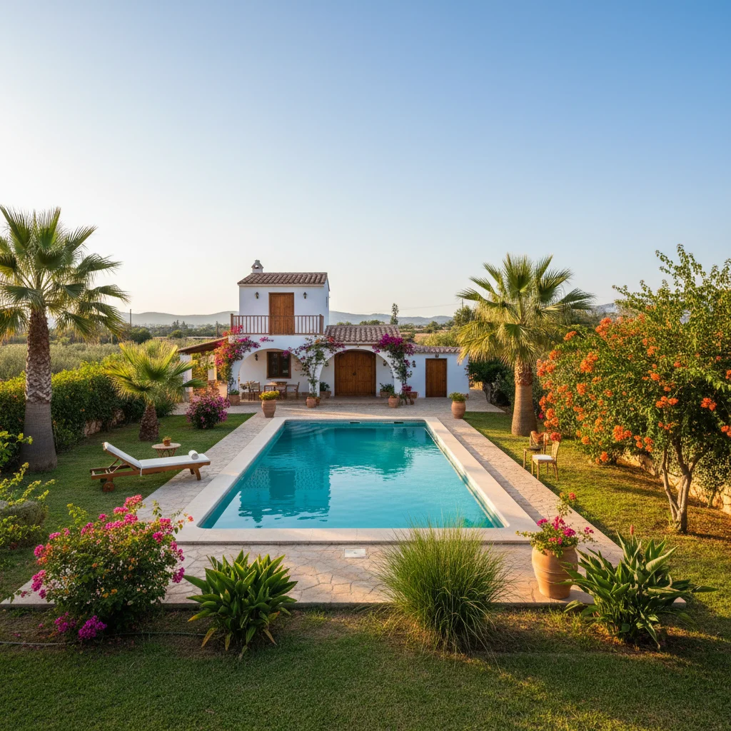 affordable villa garden pool
